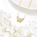wholesale 14K Gold Diamond Butterfly Pendant Necklace for Women Gifts for Her Mother's Day Anniversary Valentines' Day Birthdays-0-5