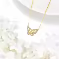 wholesale 14K Gold Diamond Butterfly Pendant Necklaces Wholesale for Women Gifts for Her Mother's Day Anniversary Valentines' Day Birthdays-0-5