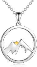 wholesale 925 Sterling Silver Turquoise Sodalite Mountain Range Pendant Necklace for Women Camper Gifts Jewelry-0-0