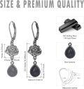 wholesale 925 Sterling Silver Gothic Blue Goldstone Drop Earrings - Vintage Style Jewellery Gift for Her-0-3