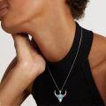 wholesale 925 Sterling Silver & Turquoise Stone Western Bullhead Necklace – Handmade Statement Jewelry for Women-0-1