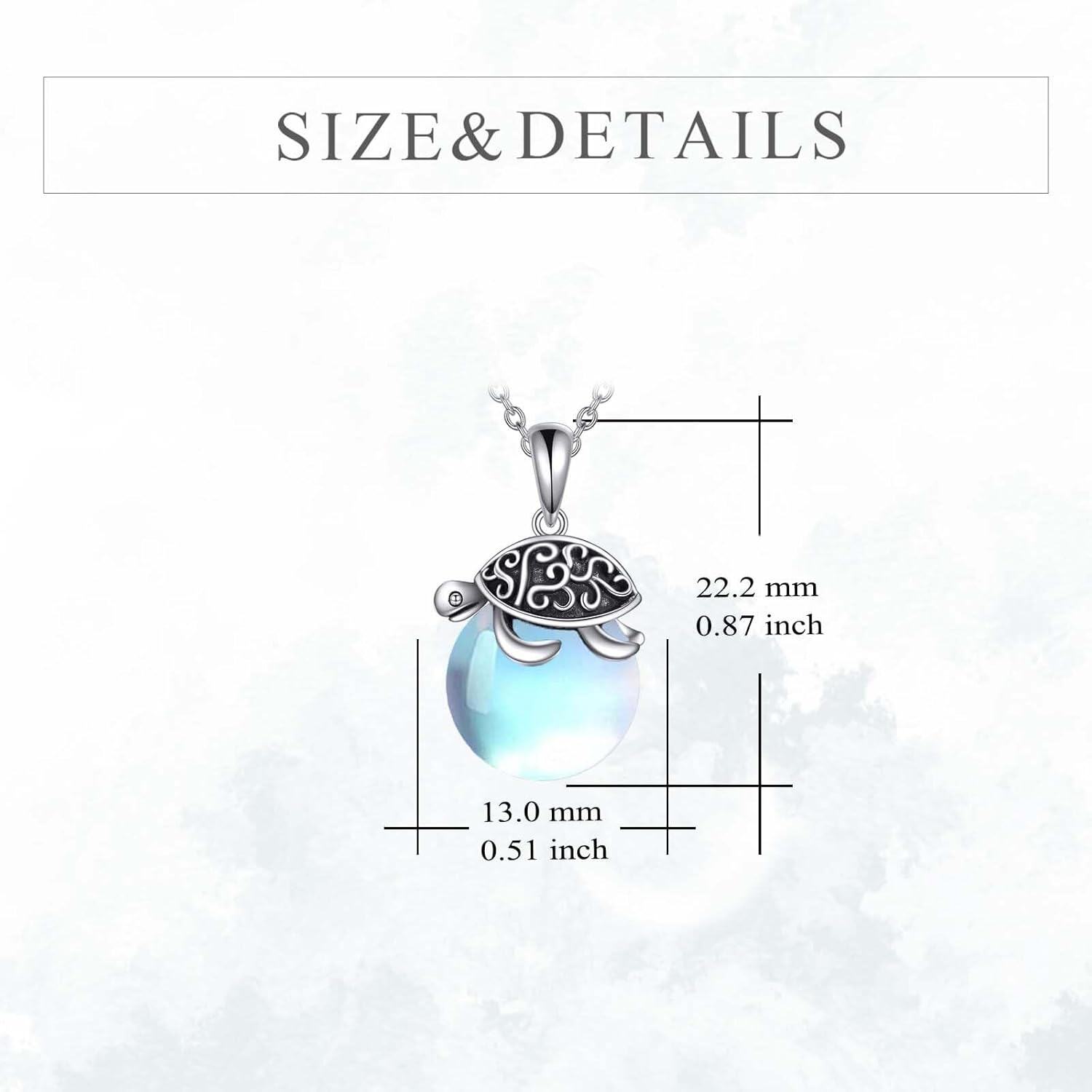 wholesale 925 Sterling Silver Blue Opal Sea Turtle Pendant Necklace for Women Girls-0-5