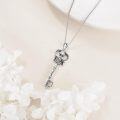 wholesale 925 Sterling Silver Skull Rose Key Pendant Necklace for Women Gothic s-0-5