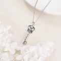 wholesale 925 Sterling Silver Skull Rose Key Pendant Necklace for Women Gothic s-0-5