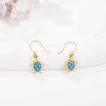 wholesale 14K Gold Turtle Blue Opal Drop Earrings - Christmas Gifts for Her-0-2