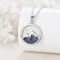 wholesale 925 Sterling Silver Abalone Shell Mountain Pendant Necklace with Inspirational Quote Your Faith Can Move Mountains-0-2