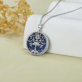 wholesale 925 Sterling Silver Blue Stone Tree of Life Pendant Necklace s for Women-0-1