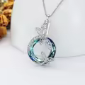 TOUPOP Sterling Silver Blue Crystal Dragonfly Urn Necklace For Ashes-0-1