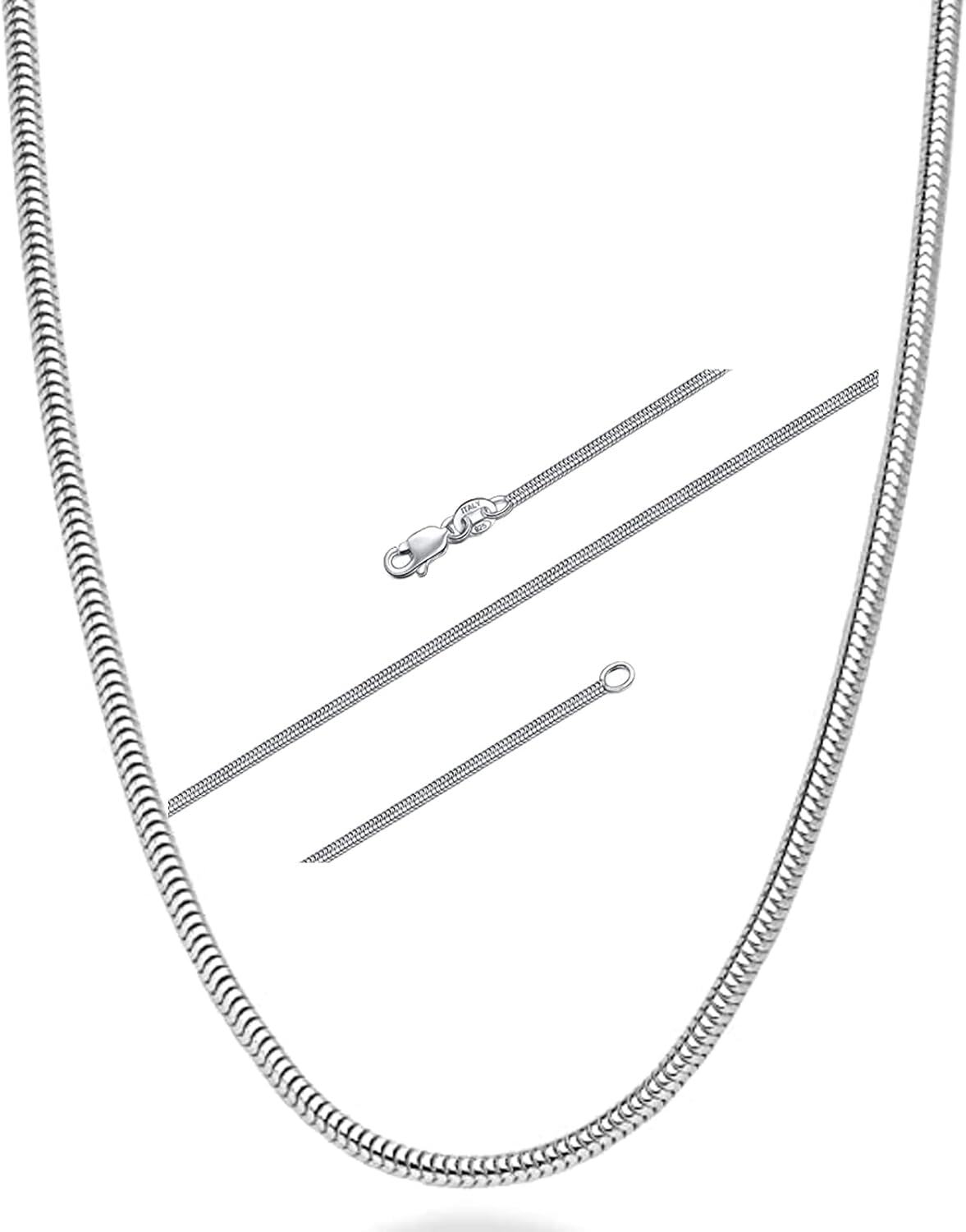 Sterling Silver 1mm Italian Snake Chain Necklace Lightweight Lobster Claw Clasp 14 30 Inch-3mm snake chain 18in