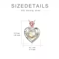 TOUPOP Sterling Silver Crystal I Love You Rose Flower Heart Necklace-0-5