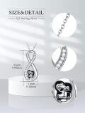 wholesale 925 Sterling Silver Infinity Love Pendant Necklaces with Mother and Baby Monkey Charm Gifts for Mom Wife Girlfriend Her-0-1