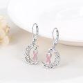 wholesale 925 Sterling Silver Pink Ribbon Cancer Awareness Crescent Moon Drop Earrings for Women-0-4