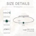 wholesale 925 Sterling Silver Green Moss Agate Infinity Link Bracelet for Women-0-4