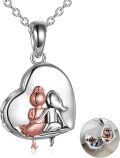 wholesale 925 Sterling Silver Heart Shaped Photo Locket Pendant for Sisters Gifts-0-0