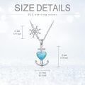 wholesale 925 Sterling Silver Heart-Shaped Larimar Anchor Cross Pendant Necklace for Women-0-1