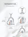 wholesale 925 Sterling Silver Girl and Dog in Heart Shape Pendant Necklace for Women-0-4