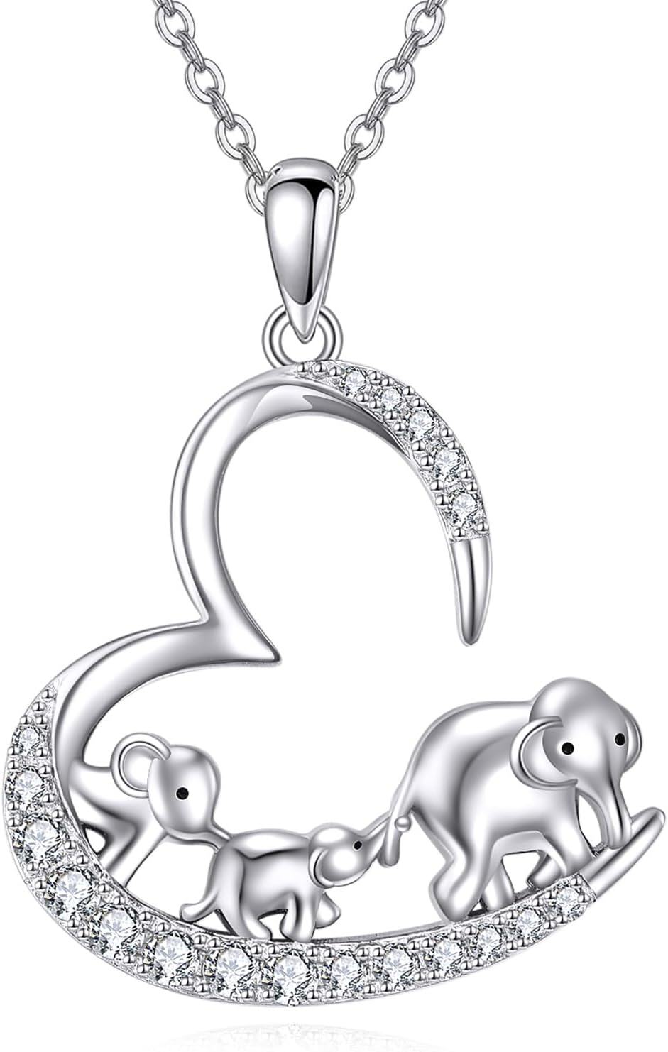 Sterling Silver Abalone Phoenix Pendant Necklace for Women-Elephant Necklace