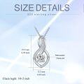 wholesale White Gold Plated 925 Sterling Silver Round Cut Cubic Zirconia Infinity Pendant Necklace for Women s-0-3