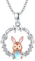 wholesale 925 Sterling Silver Opal Bunny Pendant Necklace - Easter s for Women-0-0