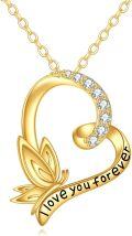 wholesale 14K Gold Crystal Love Forever Pendant Necklace  for Her-0-0