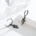 wholesale Silver Black Rhodium Plated Emerald Eye Snake Hoop Drop Earrings 925 Sterling Silver Hypoallergenic Jewelry for Women Girls Gift Boxed-0-1
