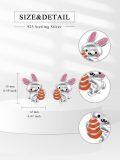wholesale 925 Sterling Silver Easter Bunny Rabbit Egg Stud Earrings for Girls and Women Gift Ideas-0-1