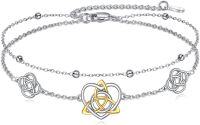 wholesale 925 Sterling Silver Layered Celtic Knots & Evil Eye Butterfly Charm Bracelet-D-Celtic Knot