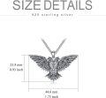 wholesale 925 Sterling Silver Vintage Style Hawk Pendant Necklaces for Men Dad Gifts-0-5