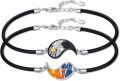 wholesale 925 Sterling Silver Yin Yang Matching Bracelets for Couples - Mountains Sea Friendship BFF Jewelry-0-0