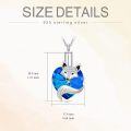wholesale 925 Sterling Silver Blue Crystal Fox Head Pendant Necklace with Chain-0-4