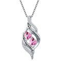 TOUPOP Sterling Silver & October Opal Infinity Necklace for Sister-0-0