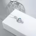 TOUPOP Sterling Silver Opal Rose Music Note Necklace-0-2