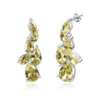 wholesale 925 Sterling Silver Birthstone Teardrop Dangle Earrings for Women-08 Aug