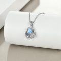 wholesale Sterling Silver Crystal Filigree Teardrop Pendant Necklace-0-10