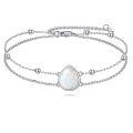 wholesale 925 Sterling Silver Opal Pendant Bracelet With Adjustable Chain-0-0