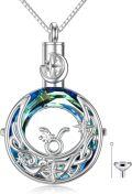 wholesale 925 Sterling Silver Blue Crystal Moon & Star Constellation Cremation Jewelry Keepsake Pendant with Funnel and Chain-0-0