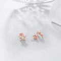 wholesale 925 Sterling Silver White Opal Crescent Moon & Star Stud Earrings Celestial s for Women Girls-0-2