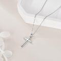 wholesale 925 Sterling Silver Opal Inlay Celtic Knot Cross Pendant Necklace for Women-0-4