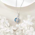 wholesale 925 Sterling Silver Blue Crystal Peacock Pendant Necklace for Women-0-2
