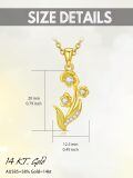 TOUPOP 14K Gold Moissanite Lily Sunflower Rose Pendant Necklace-0-3