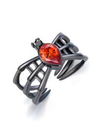 wholesale 925 Sterling Silver Rings Wholesale With Blue Crystal And Butterfly Design-6 Spider Claw Ring