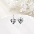 wholesale 925 Sterling Silver Heart-Shaped Volleyball Patterned Sport Ball Drop Earrings for Women-0-3