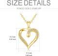 wholesale 14K Gold Moissanite Heart Pendant Necklace for Women 16+2 Inch-0-7