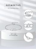 wholesale 925 Sterling Silver Heart & Infinity Link Bracelet w/Adjustable Closure - Elegant Holiday Gift for Her-0-5