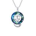 wholesale 925 Sterling Silver Rainbow Crystal Fox Head Pendant Necklace for Women -0-1