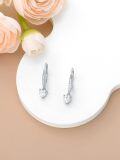 wholesale 925 Sterling Silver Moissanite Leverback Earrings, 1.0ct D Color Heart-Cut, Gift Box-0-6
