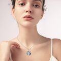 wholesale Sterling Silver Crystal Abalone Shell Animal Pendant Tree of Life Necklace-0-7