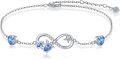 wholesale 925 Sterling Silver Infinity Heart Starfish Blue Crystal Bracelet-0-0