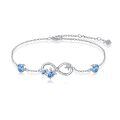 wholesale 925 Sterling Silver Infinity Bracelet Wholesale With Blue Heart Charm And Crystal Details-0-0