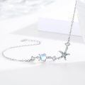 wholesale 925 Sterling Silver Sea Turtle Starfish Moonstone Cz Platinum Plated Chain Bracelet-0-1
